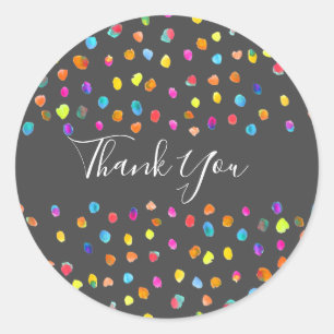 Polka dot boho niedliche Pop Art Danke Runder Aufkleber