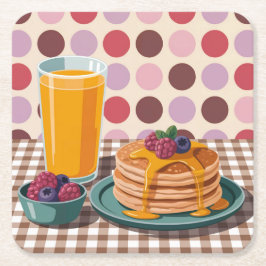 Polka Dot Breakfast Square Untersetzer Set