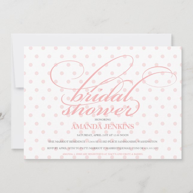 Polka Dot Bridal Dusche Einladung (Vorderseite)
