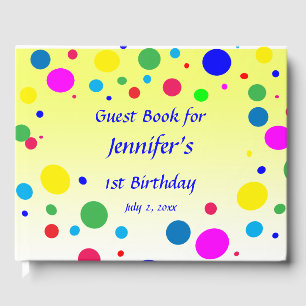 Polka Dot Bubble Balloon Birthday Party Gästebuch
