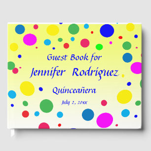 Polka Dot Bubble Balloon Quinceañera Gästebuch