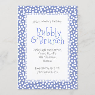 Polka Dot Bubbly und Brunch Violet Einladung