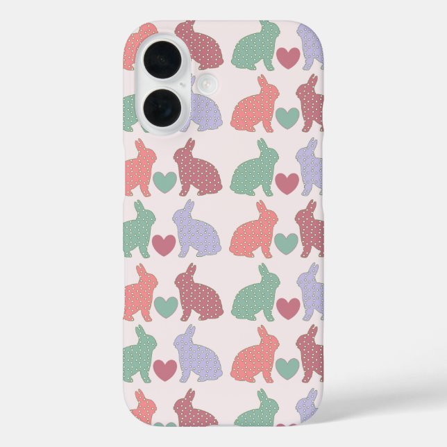 Polka Dot Bunnies-Muster in rosa Case-Mate iPhone Hülle (Rückseite)