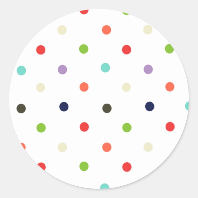 Polka-dot bunt Party Konfetti Runder Aufkleber (Vorderseite)