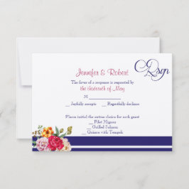 Polka Dot Butterfly Posh Wedding Response Card RSVP Karte