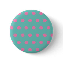 Polka Dot Button (Aqua & Pink)