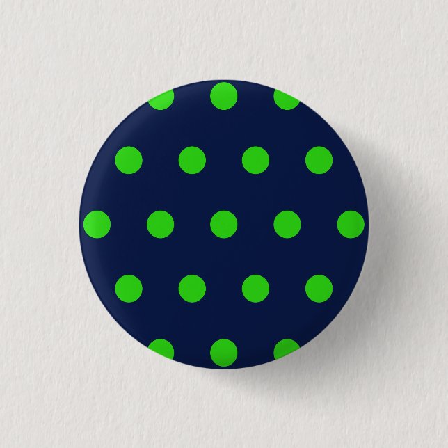 Polka Dot Button (Navy Blue & Lime Green) (Vorderseite)