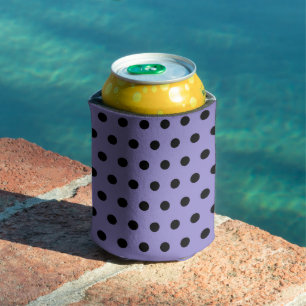 Polka Dot Can Cooler (Lavendel & Black) Dosenkühler