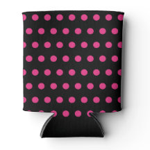 Polka Dot Can Cooler (Schwarz & Neon Pink)