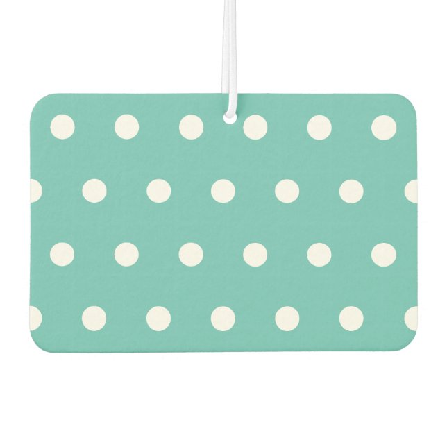 Polka Dot Car Air Freshener (Aqua & White) Autolufterfrischer (Vorderseite)