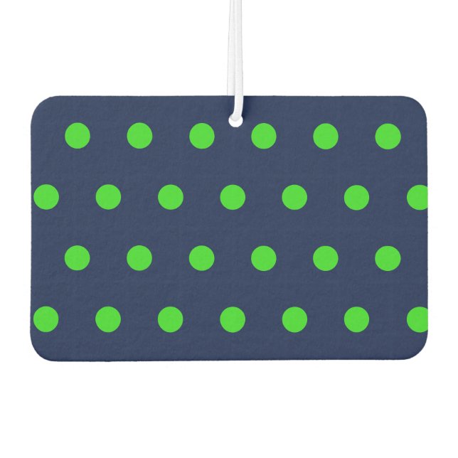 Polka Dot Car Air Freshener (blau & Limettengrün) Autolufterfrischer (Vorderseite)