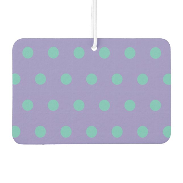 Polka Dot Car Air Freshener (Lavender & Aqua) Autolufterfrischer (Vorderseite)