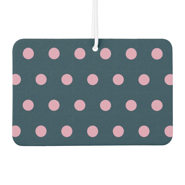 Polka Dot Car Air Freshener (Midnight Blue & Pink) Autolufterfrischer (Vorderseite)