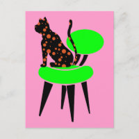 Polka Dot Cat auf dem Lehrstuhl - Abstrakter Pop A