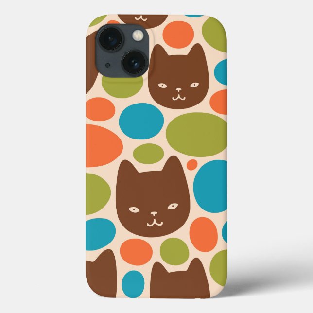 Polka Dot Cats Muster Case-Mate iPhone Hülle (Rückseite)