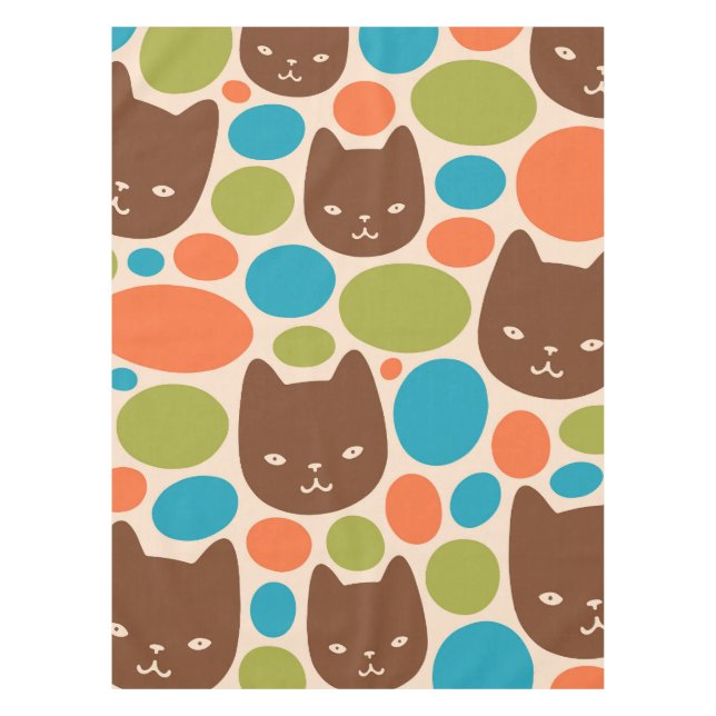 Polka Dot Cats Muster Tischdecke (Vorderseite)