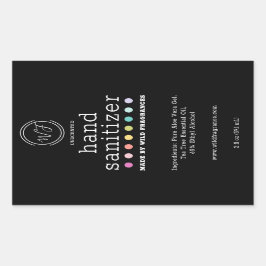 Polka Dot Chalkboard Large Hand Sanitizer Seife Rechteckiger Aufkleber