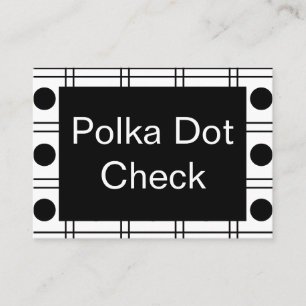 Polka Dot Circle Black and White Karo Muster Visitenkarte
