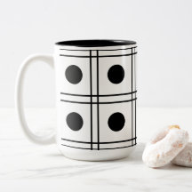 Polka Dot Circle Black and White Karo Muster