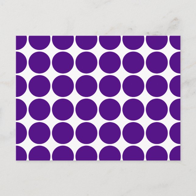 Polka Dot Circles & Spots : Lila Polka Dots Postkarte (Vorderseite)