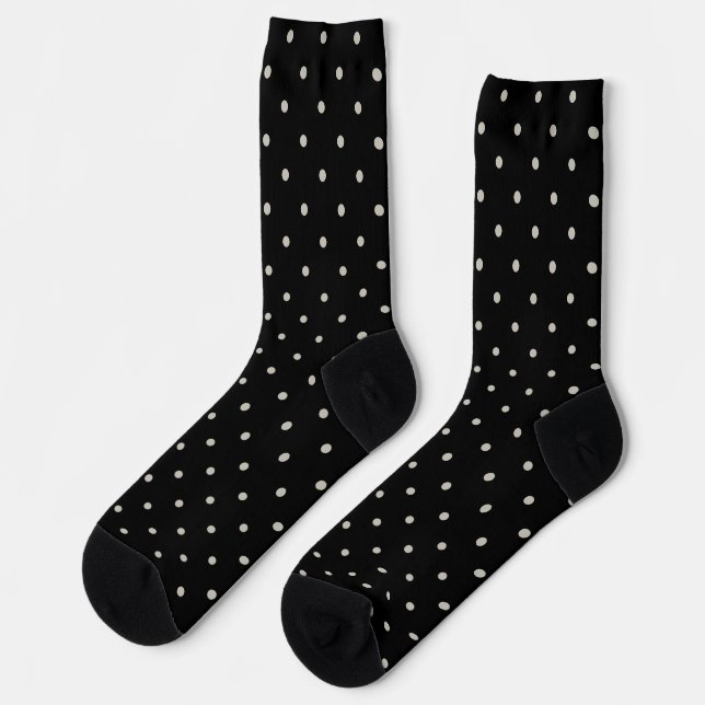 Polka Dot Classic Pattern Polkadot Monochrome Socken (Linkes Detail)