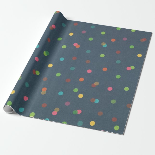Polka dot Colorful Vibranful fröhlich Geschenkpapier (Ungerollt)