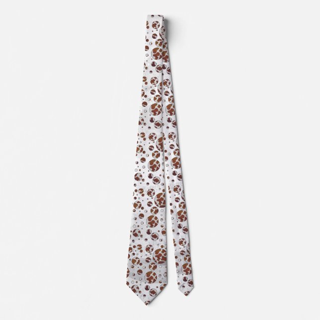 Polka Dot Cow Brown und White Print Krawatte (Vorderseite)