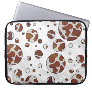 Polka Dot Cow Brown und White Print Laptopschutzhülle