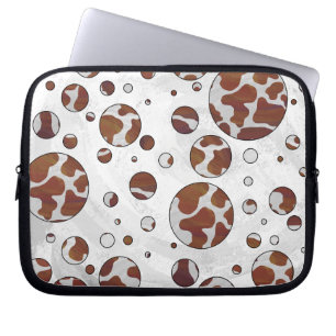 Polka Dot Cow Brown und White Print Laptopschutzhülle