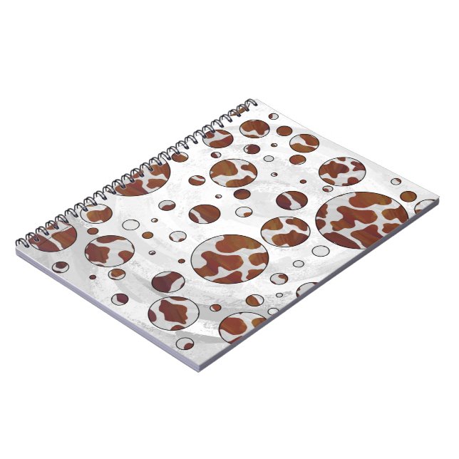 Polka Dot Cow Brown und White Print Notizblock (Linke Seite)
