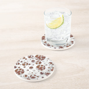 Polka Dot Cow Brown und White Print Sandstein Untersetzer