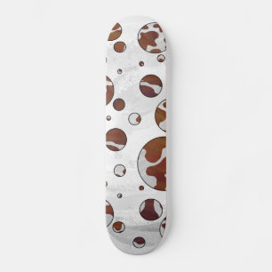 Polka Dot Cow Brown und White Print Skateboard
