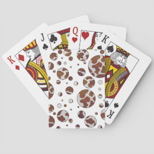 Polka Dot Cow Brown und White Print Spielkarten