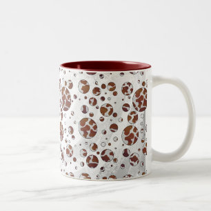 Polka Dot Cow Brown und White Print Zweifarbige Tasse