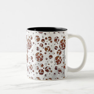 Polka Dot Cow Brown und White Print Zweifarbige Tasse
