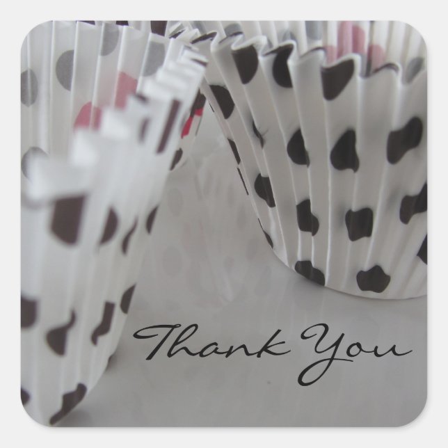 Polka Dot Cupcake Liners Quadratischer Aufkleber (Vorderseite)