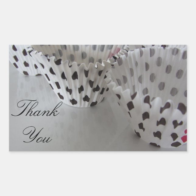 Polka Dot Cupcake Liners Rechteckiger Aufkleber (Vorderseite)