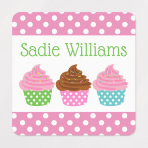 Polka Dot Cupcake Personalisierte Bekleidungsmarke Etiketten