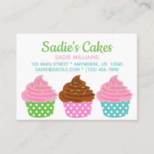Polka Dot Cupcakes Mighty Business Contact Cards Visitenkarte