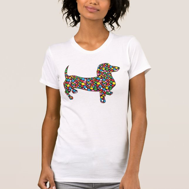 Polka Dot Dackeln T-Shirt (Vorderseite)