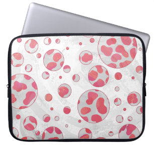 Polka Dot Dalmatiner Rosa und Weiß Laptopschutzhülle
