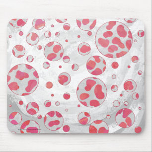 Polka Dot Dalmatiner Rosa und Weiß Mousepad
