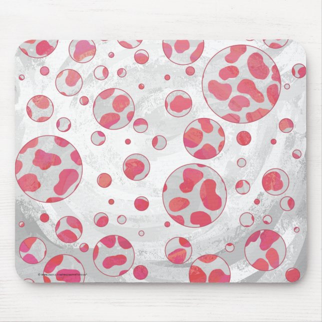 Polka Dot Dalmatiner Rosa und Weiß Mousepad (Vorne)