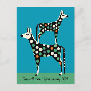 Polka Dot Deer beste Freundin wird bald gesund Postkarte