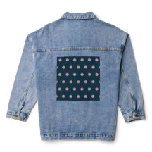 Polka Dot Denim Jacket (Midnight Blue & Soft Pink)