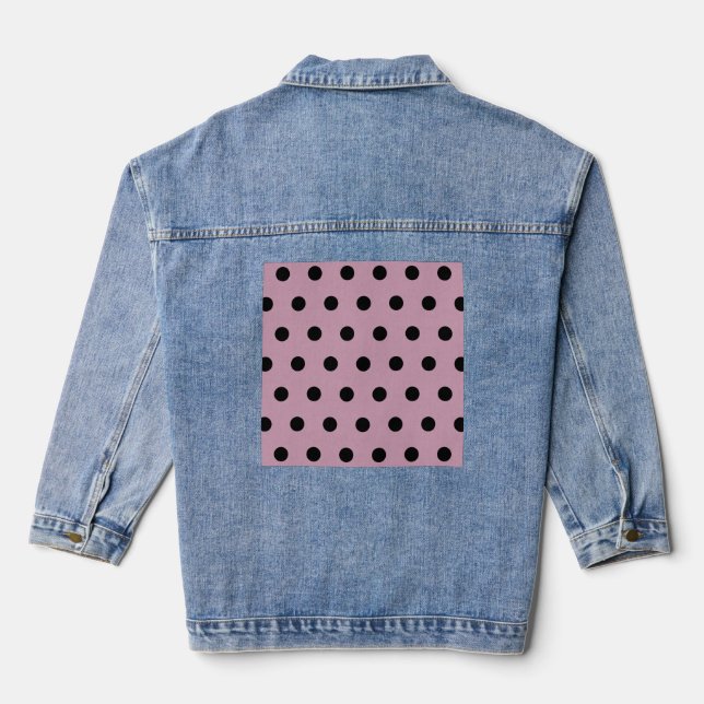 Polka Dot Denim Jacket (rosa & schwarz) Jeansjacke (Rückseite)