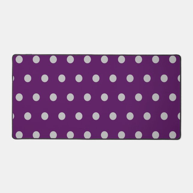 Polka Dot Desk Mat (Plum & Silver) Schreibtischunterlage (Vorderseite)