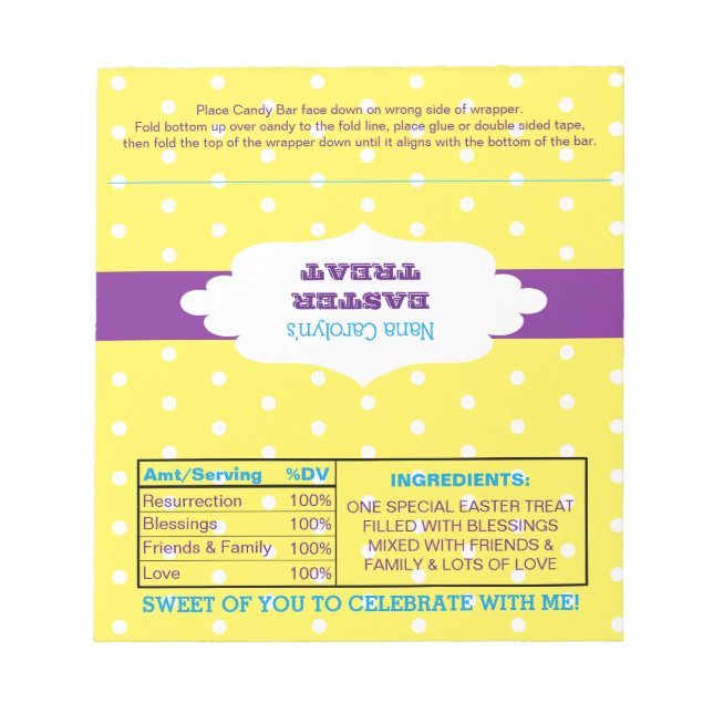 Polka Dot Easter Leckerei für Candy Wrappers Notizblock (Vorderseite)
