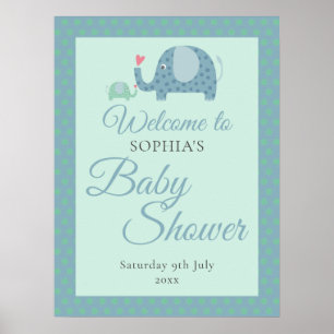 Polka Dot Elefanten-Baby-Party / Sprinkle-Willkomm Poster