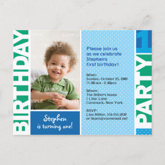 Polka Dot Erstgeburt Party Einladung Postkarte